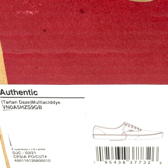 VANS Women's Size AUTHENTIC Leather Tartan Daze Multiapciddye Low VN0A5HZS9GB - Picture 9 of 9